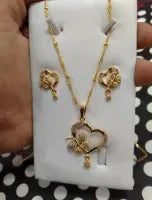 Heart Style Locket Set With Ear Rings